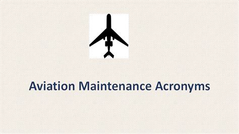 aircraft maintenance acronyms.